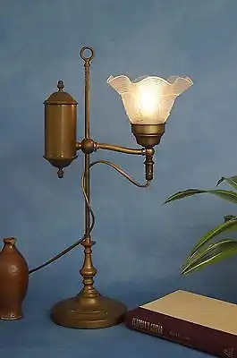 Französische original Jugendstil Bibliothek Leseleuchte Tischlampe Lampe Messing