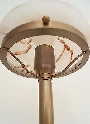Zierliche Art Déco Pilzlampe Tischleuchte Bauhaus Messing