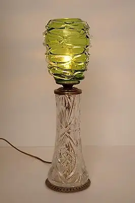 Absolut einzigartige Jugendstil Glas Tischleuchte mundgeblasen Schreibtischlampe 0