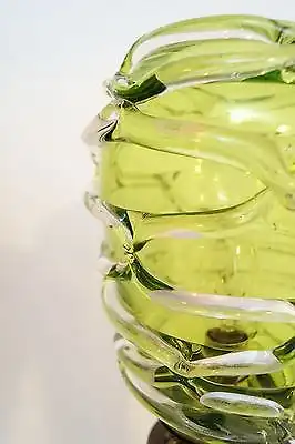 Absolut einzigartige Jugendstil Glas Tischleuchte mundgeblasen Schreibtischlampe