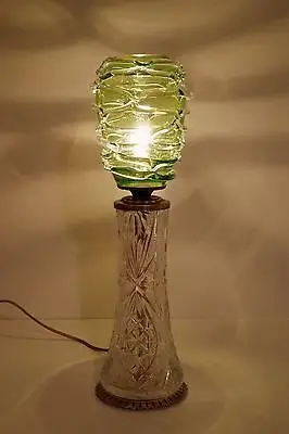 Absolut einzigartige Jugendstil Glas Tischleuchte mundgeblasen Schreibtischlampe 4