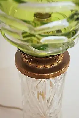 Absolut einzigartige Jugendstil Glas Tischleuchte mundgeblasen Schreibtischlampe