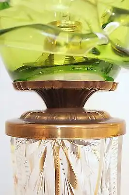 Absolut einzigartige Jugendstil Glas Tischleuchte mundgeblasen Schreibtischlampe