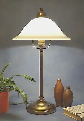 Wunderschöne orig. Jugendstil Schreibtischleuchte Messing Tischlampe 1920
