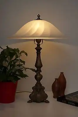 Sehr schwere original Jugendstil Schreibtischlampe Salon Tischlampe Leuchte 1920