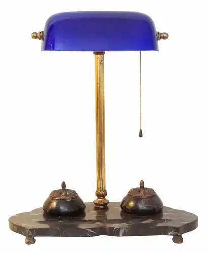 Einzigartige original Jugendstil Schreibtischlampe "ROYAL BLUE" 1900 Art Deco