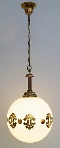 Tolle Jugendstil Landhaus Deckenleuchte Hängelampe Opalglas Deckenlampe Messing