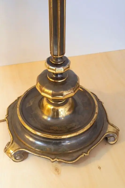 Prachtvolle original Jugendstil Stehlampe Stehleuchte Messing Berlin Banker 1920 3