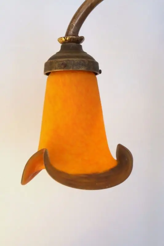 Prachtvolle original Jugendstil Stehlampe Stehleuchte Messing Berlin Banker 1920 4