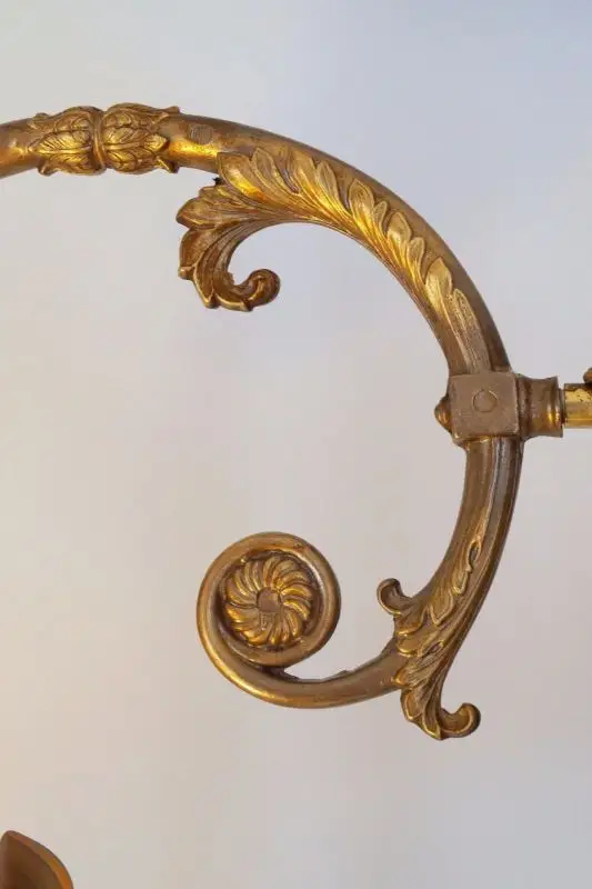 Prachtvolle original Jugendstil Stehlampe Stehleuchte Messing Berlin Banker 1920 5