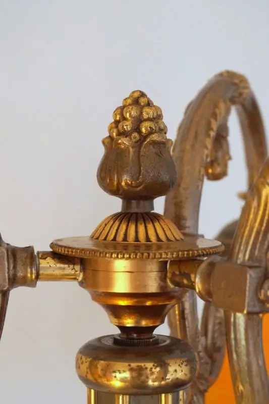 Prachtvolle original Jugendstil Stehlampe Stehleuchte Messing Berlin Banker 1920 6