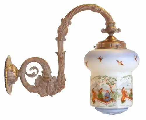 Sehr große antike original Jugendstil Wandlampe "MARSEILLE" Asia Ära 1920