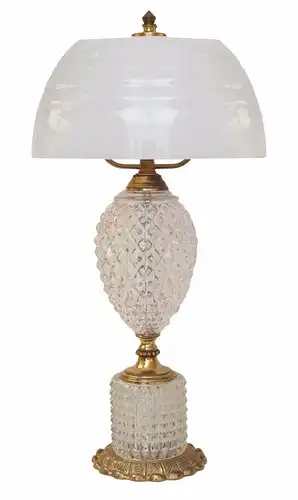 Wunderschöne Jugendstil Tischlampe Glas Opal Unikat