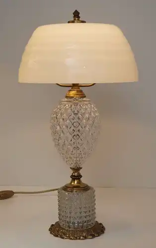 Wunderschöne Jugendstil Tischlampe Glas Opal Unikat