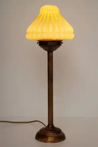 Wunderschöne original Art Déco Jugendstil Tischleuchte Messing 1940 Bankerlampe