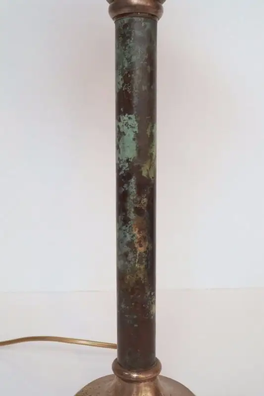 Unikat Jugendstil Lampe Tischleuchte irisierendes Design Glas um 1920 Sammler 4