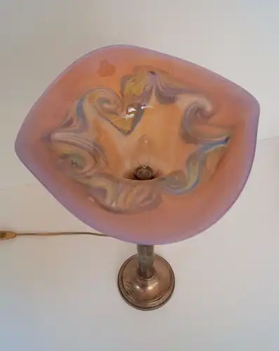 Unikat Jugendstil Lampe Tischleuchte irisierendes Design Glas um 1920 Sammler