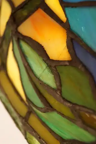 Sehr große unikate Jugendstil Tiffany Schreibtsichleuchte tolle Farben Messing