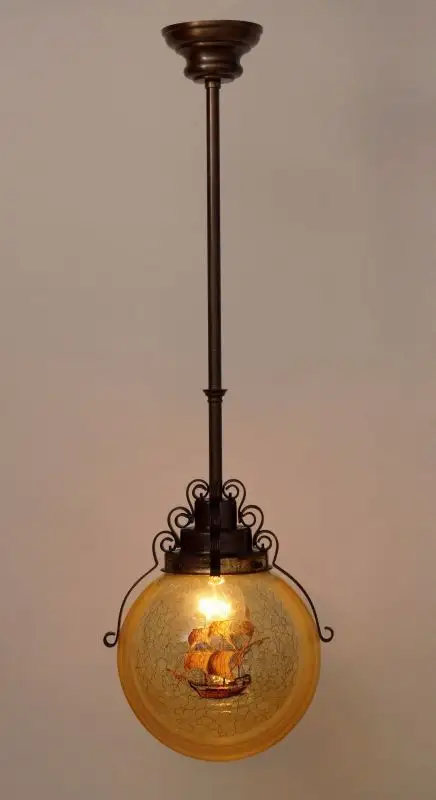 Original Jugendstil Deckenlampe Hängeleuchte 