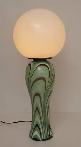 Original 70er Jahre Design Tischlampe Retro Glassockel Unikat Opalglas Bauhaus