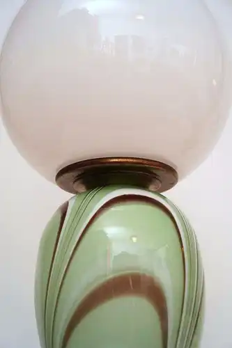 Original 70er Jahre Design Tischlampe Retro Glassockel Unikat Opalglas Bauhaus