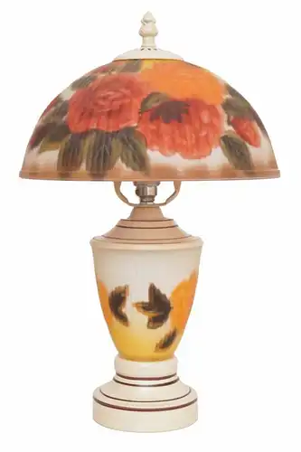 Romantische Jugendstil Tischlampe "BIG ROSES" Shabby Chic