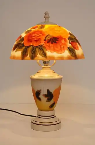 Romantische Jugendstil Tischlampe "BIG ROSES" Shabby Chic