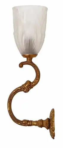 Art Nouveau original französische Jugendstil Wandlampe 1920 Messing