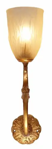 Art Nouveau original französische Jugendstil Wandlampe 1920 Messing