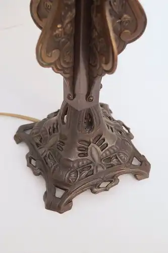 Unikate Art Deco Art Nouveau Tischlampe "NAUTILUS" Bankerleuchte Messinglampen