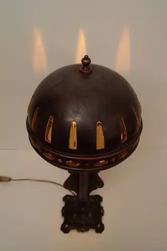 Unikate Art Deco Art Nouveau Tischlampe "NAUTILUS" Bankerleuchte Messinglampen