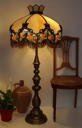 Unikat Jugendstil Stehlampe Prunkleuchte Messing Stehleuchte Tiffany Einzelstück