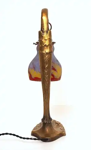 Original Charles Ranc 1920 Art Nouveau Jugendstil Tischlampe signiert handgemalt