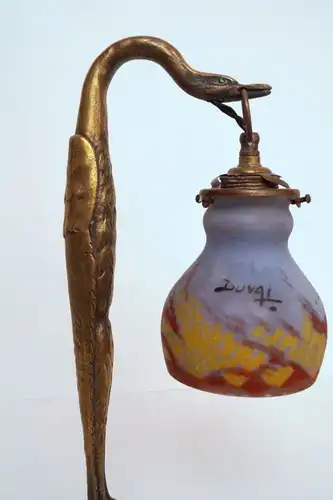 Original Charles Ranc 1920 Art Nouveau Jugendstil Tischlampe signiert handgemalt