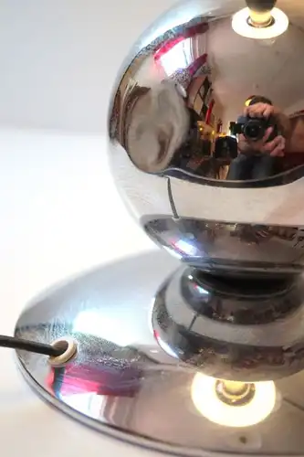 Unikat Art Deco Bauhaus Tischleuchte Lampe Chrom Opalglas "BLACK LIGHTHOUSE"