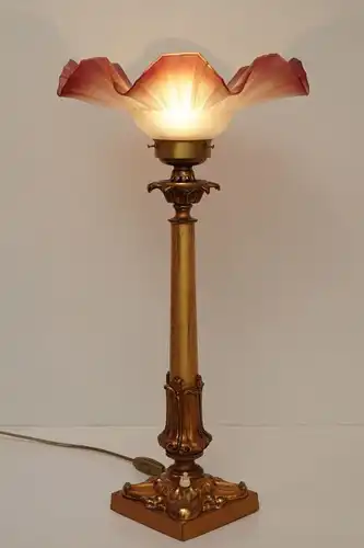 Einzigartige original Jugendstil Salonlampe Leuchte Lampe Messing Berlin 1910