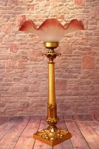 Einzigartige original Jugendstil Salonlampe Leuchte Lampe Messing Berlin 1910