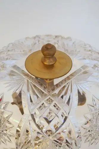 Unikat Jugendstil Design Tischleuchte Tischlampe Kristallglas Messing Berliner