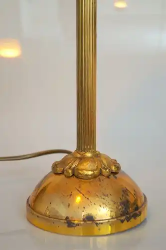 Wunderschöne original Jugendstil Fackel Tischleuchte Flamme Messinglampe