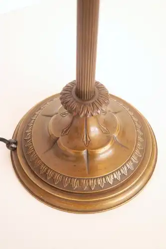 Einmalige original Jugendstil Art Déco Stehlampe Bronze Mamor neuer Schirm