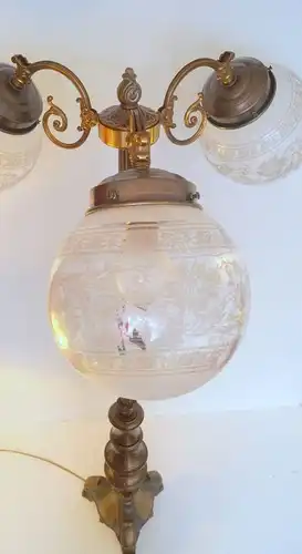 Unikat prachtvolle einzigartige orig. Jugendstil Salon Stehlampe Messing 145 cm