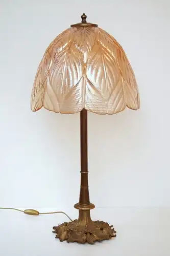 Prachtvolle original Jugendstil Schreibtischlampe Salon Tischlampe 73 cm 1920