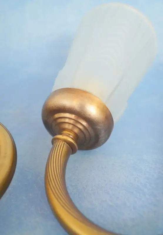 3 Stk. Unikate Jugendstil Wandleuchte Messing Wandlampe Fischer Leuchte 7