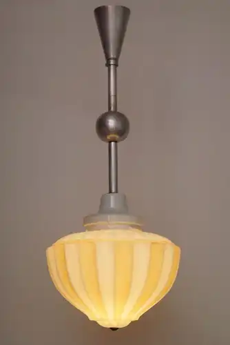 Einzigartige original Art Déco Deckenleuchte Flurlampe Hängeleuchte Aluminium
