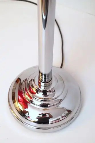 Unikat Mazda Tischleuchte "COGNAC SHINE" Chrom Art Deco Bauhaus Lampe