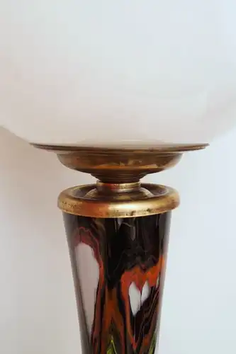 Unikat riesige 70er Jahre Retro Design Stehlampe Glas mundgeblasen 113 cm Opal