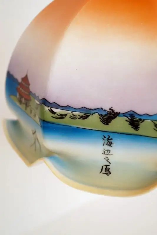 Einmalig schöne original Jugendstil Leselampe Tischleuchte asiatische Glasschirm 5