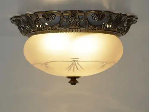 Jugendstil Plafoniere Deckenlampe Wandleuchte Plafonier Messing ätzmattiert