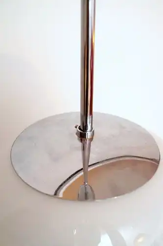 Klassische Bauhaus Art Deco Deckenlampe Chrom Hängeleuchte original Schirm