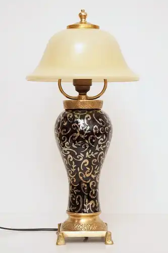 Wunderschöne unikate Jugendstil Tischlampe Nachttisch craqueliertes Glas